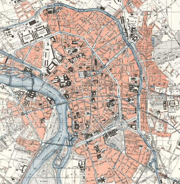 Carte historique de Toulouse